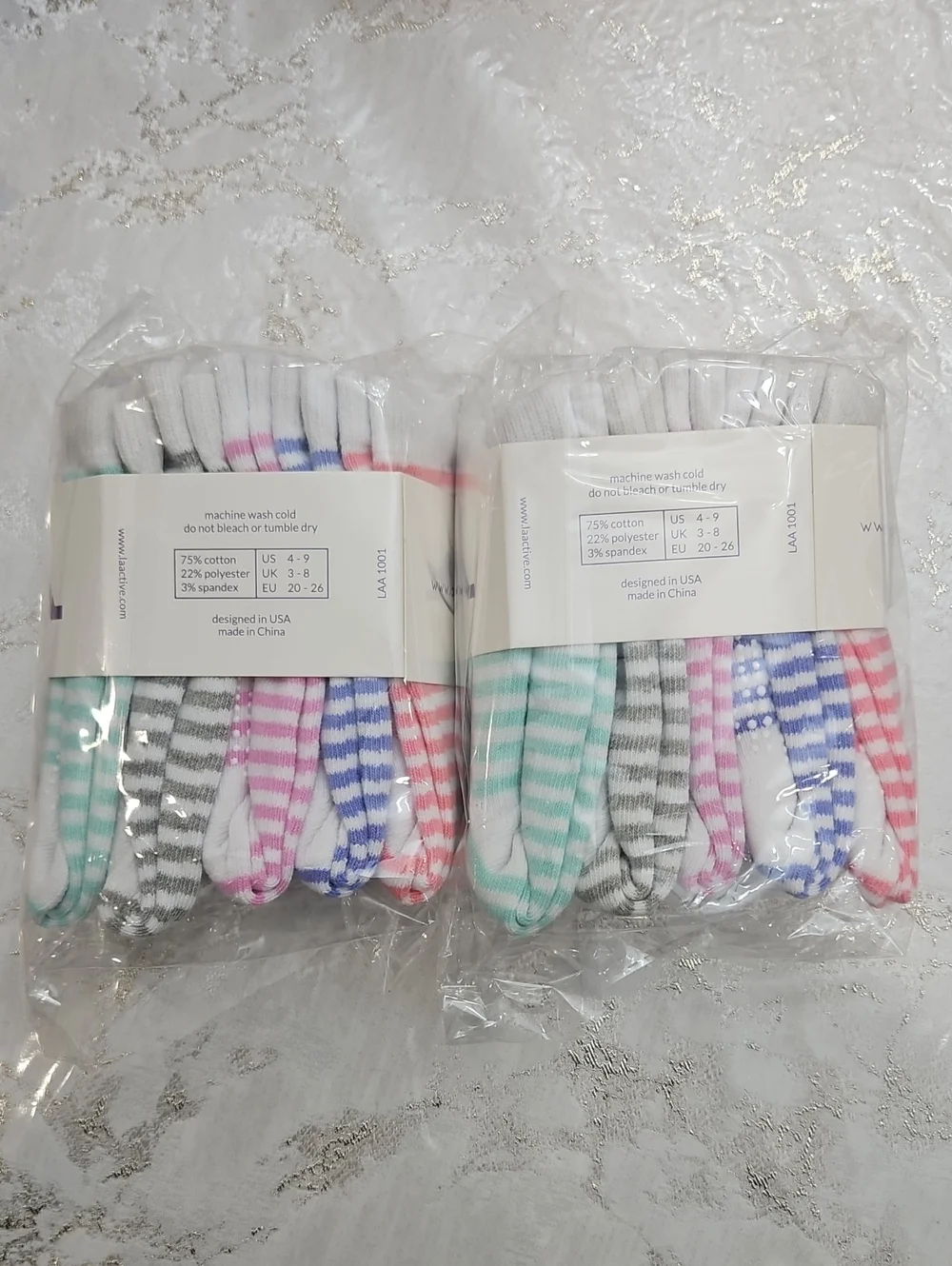10 Pairs Baby Girls Knee High Grip Socks 12–36 Months Striped Non-Slip